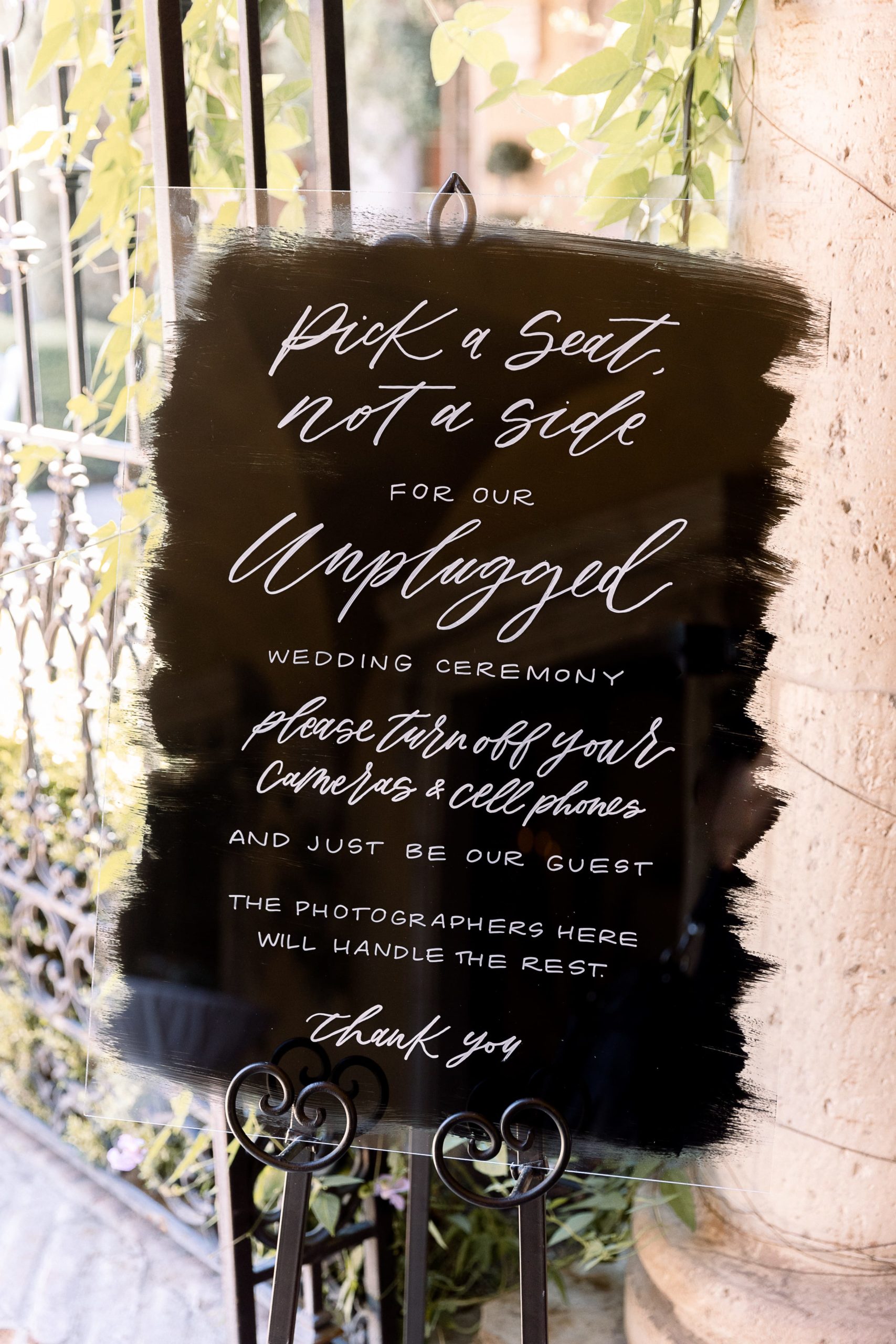 Unplugged Sign for Best Ceremony Photos