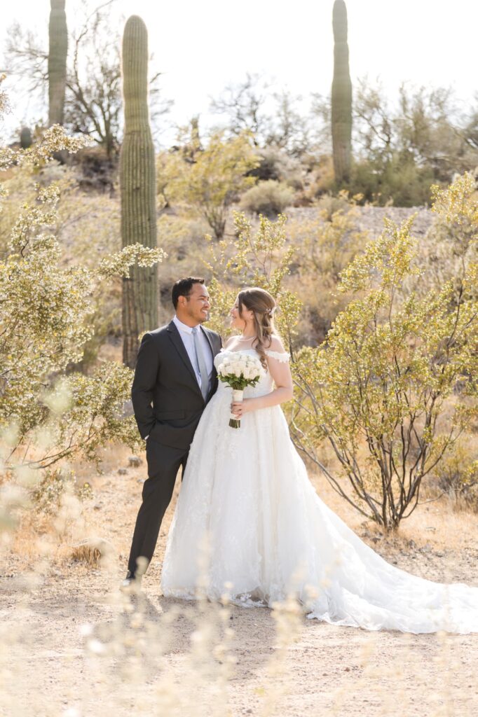 Happy Desert Wedding Desert Outdoor Center at Lake Pleasant Affordable Phoenix Wedding Photographers