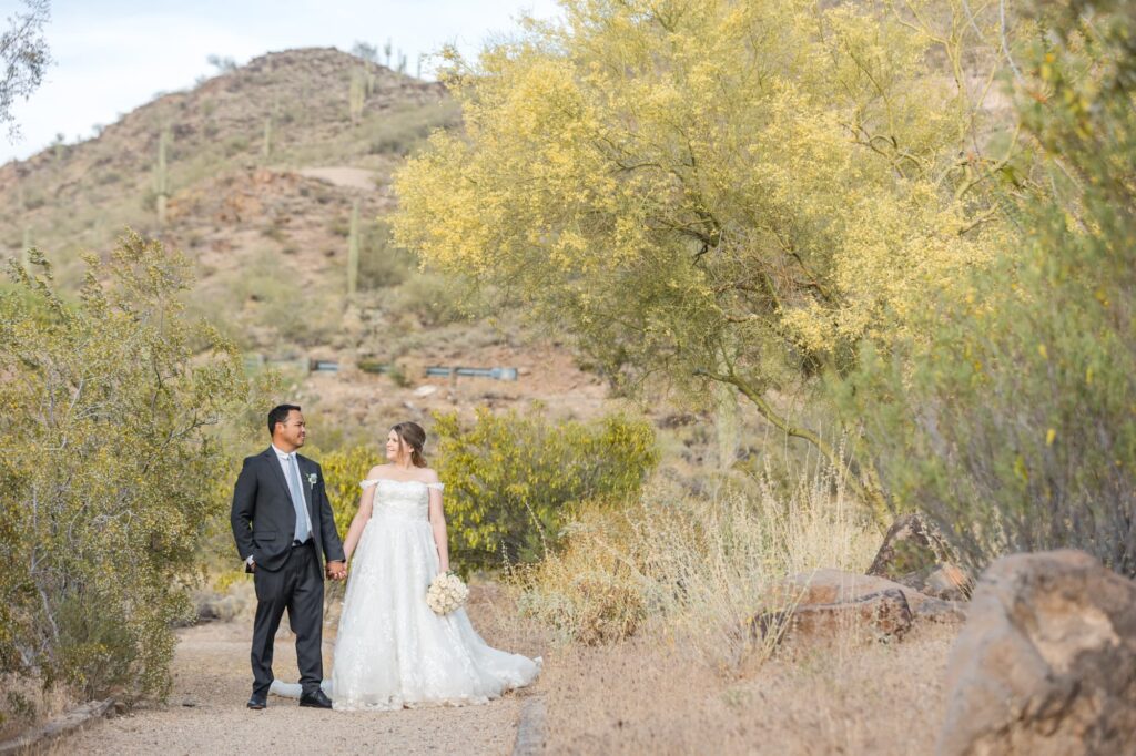 Happy Desert Wedding Desert Outdoor Center at Lake Pleasant Affordable Phoenix Wedding Photographers