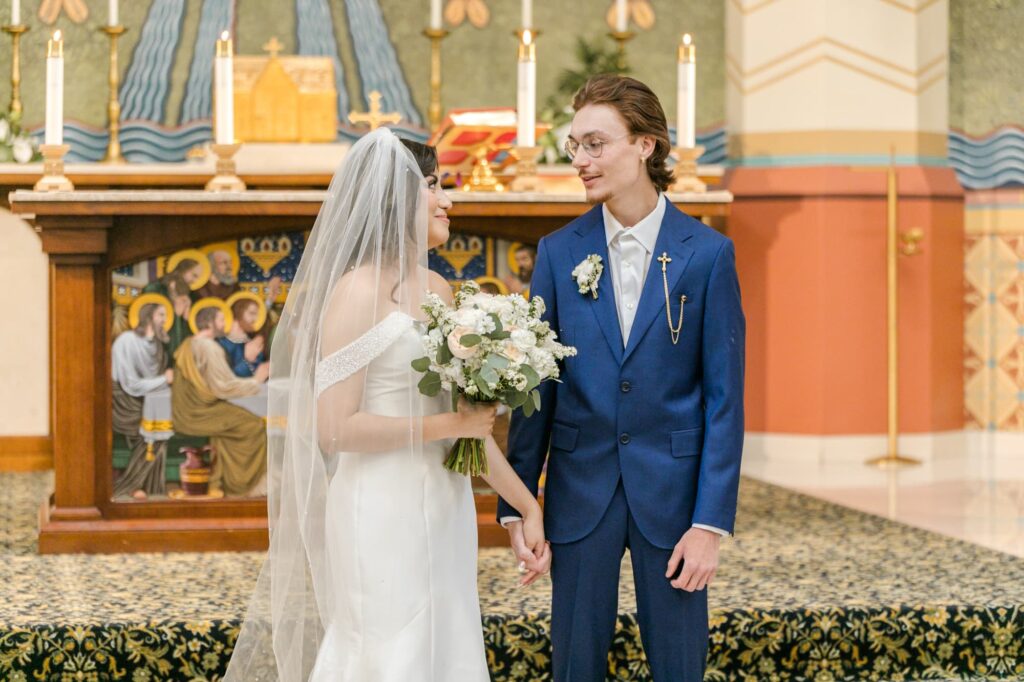 Graceful Pink Wedding All Saints Newman Center Affordable Phoenix Wedding Photographer