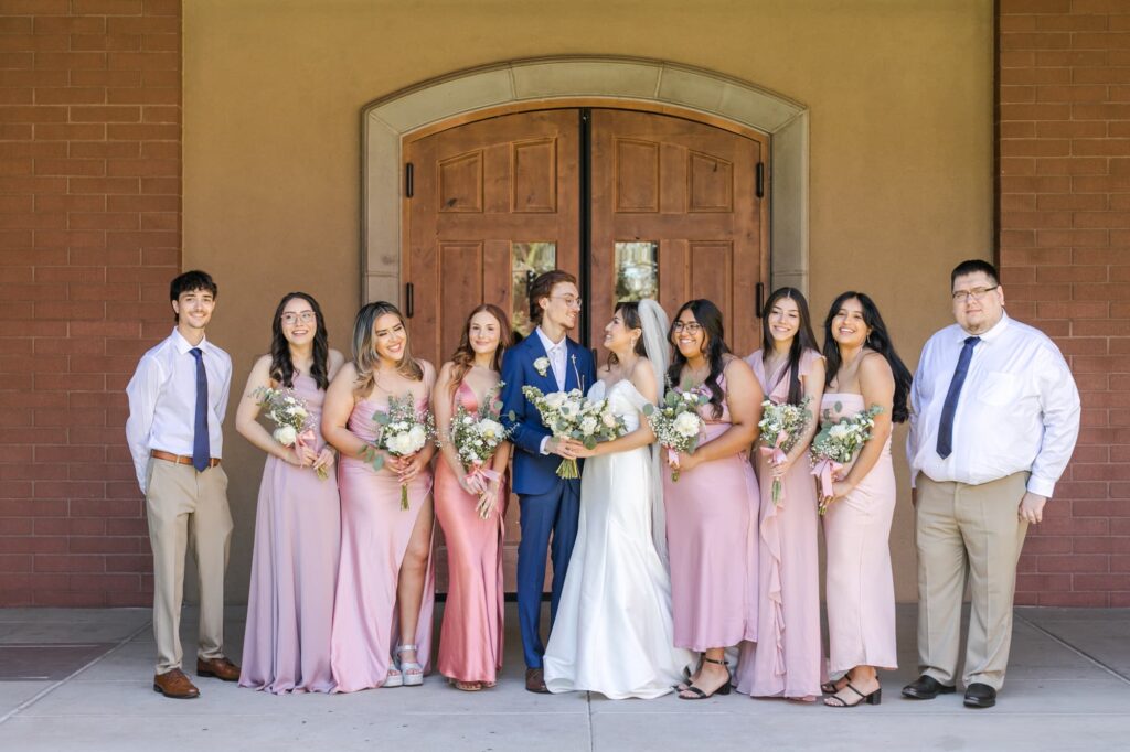 Graceful Pink Wedding All Saints Newman Center Affordable Phoenix Wedding Photographer