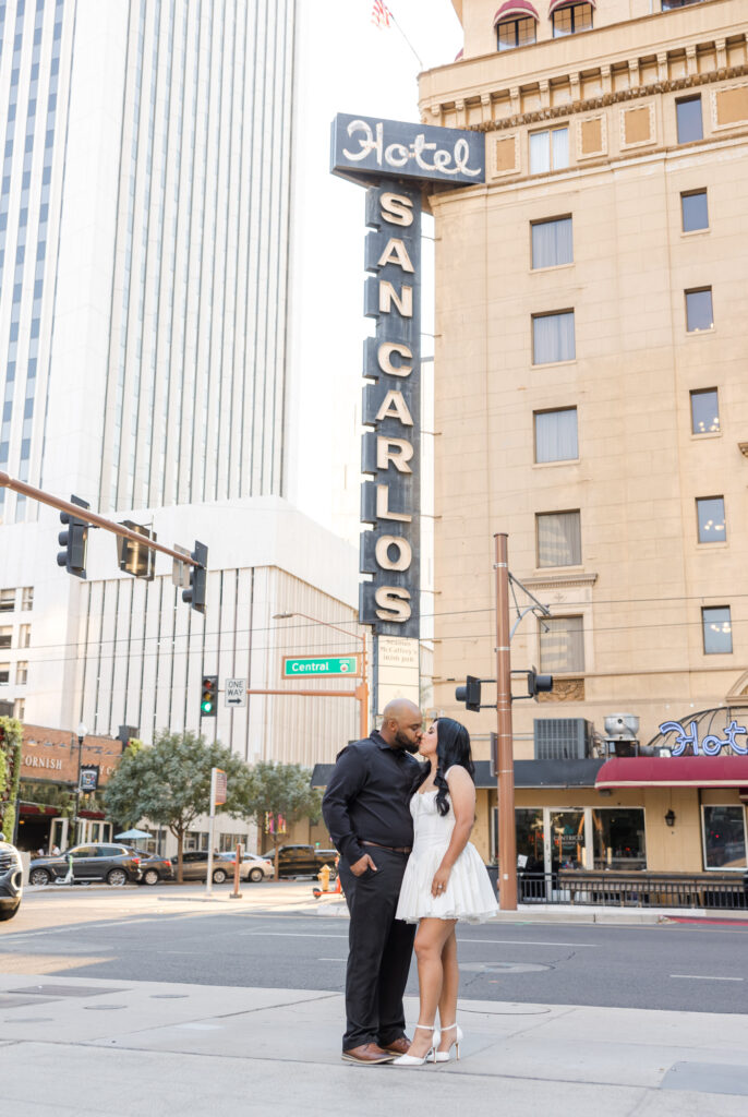 Vintage Downtown Engagement Affordable Phoenix Wedding Photographer 