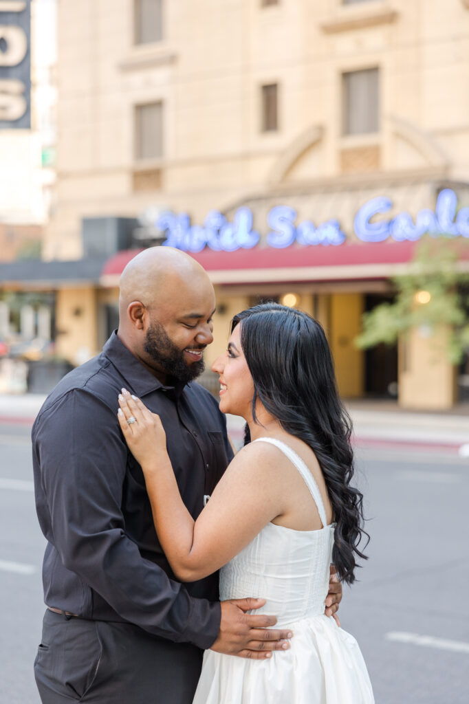 Vintage Downtown Engagement Affordable Phoenix Wedding Photographer 