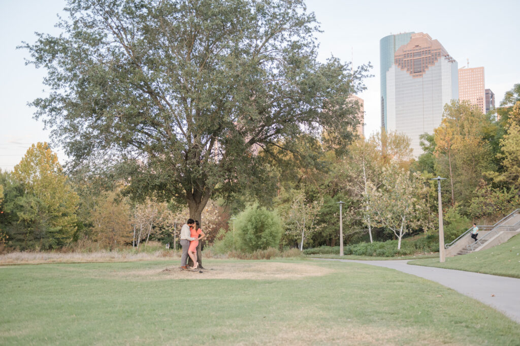 Elegant Stylish Engagement Buffalo Bayou Affordable Houston Wedding Photographer